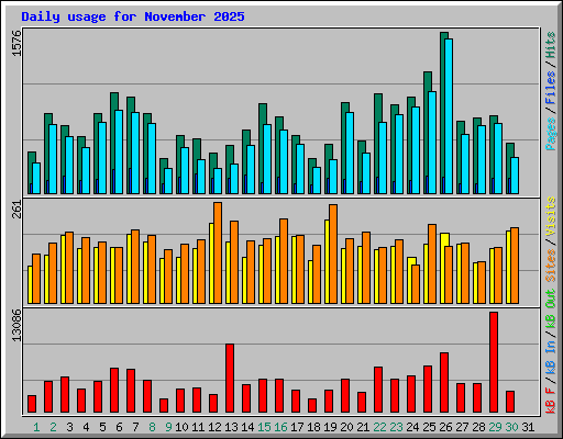 Daily usage for November 2025