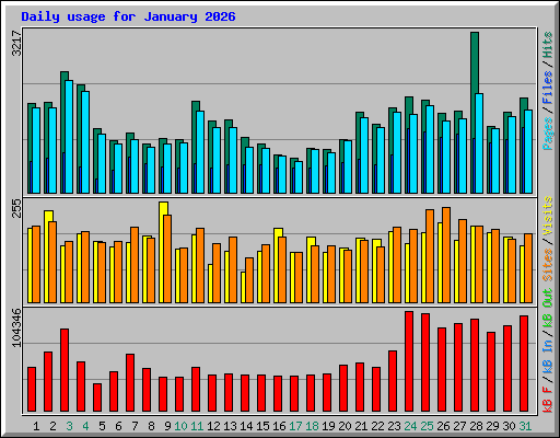 Daily usage for January 2026